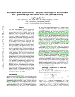 Beyond Low-Rank Representations: Orthogonal Clustering Basis
  Reconstruction with Optimized Graph Structure for Multi-view Spectral
  Clustering