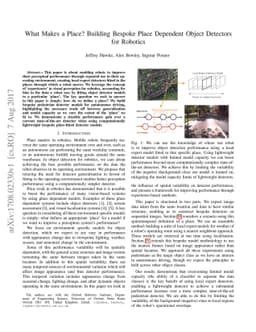 What Makes a Place? Building Bespoke Place Dependent Object Detectors
  for Robotics