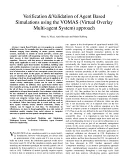 Verification & Validation of Agent Based Simulations using the VOMAS
  (Virtual Overlay Multi-agent System) approach