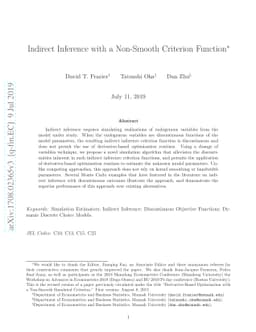 Indirect Inference with a Non-Smooth Criterion Function