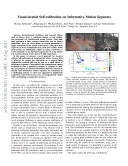 Visual-inertial self-calibration on informative motion segments