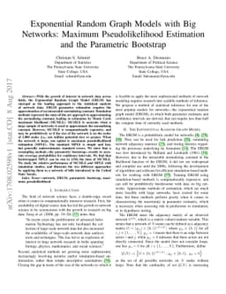 Exponential Random Graph Models with Big Networks: Maximum
  Pseudolikelihood Estimation and the Parametric Bootstrap