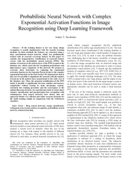 Probabilistic Neural Network with Complex Exponential Activation
  Functions in Image Recognition using Deep Learning Framework