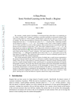 A Data Prism: Semi-Verified Learning in the Small-Alpha Regime