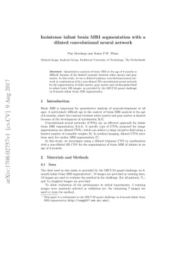 Isointense infant brain MRI segmentation with a dilated convolutional
  neural network