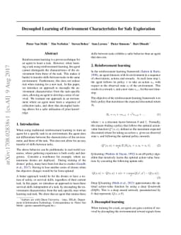 Decoupled Learning of Environment Characteristics for Safe Exploration