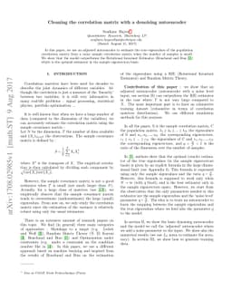 Cleaning the correlation matrix with a denoising autoencoder