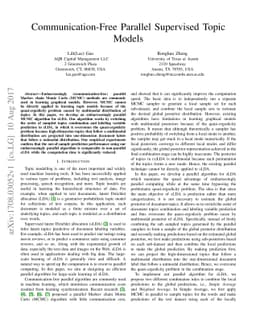 Communication-Free Parallel Supervised Topic Models