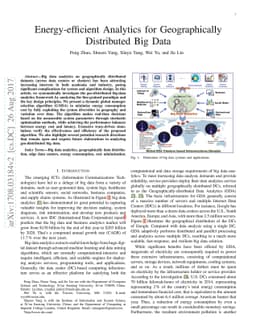 Energy-efficient Analytics for Geographically Distributed Big Data