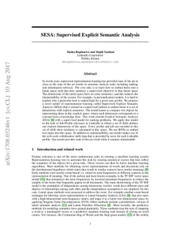 SESA: Supervised Explicit Semantic Analysis