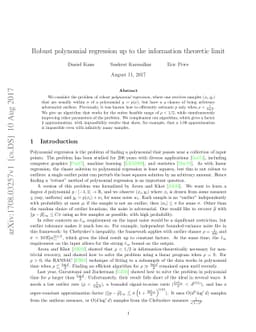 Robust polynomial regression up to the information theoretic limit