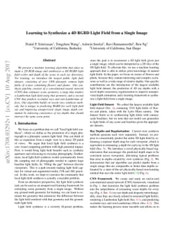 Learning to Synthesize a 4D RGBD Light Field from a Single Image
