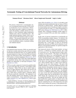 Systematic Testing of Convolutional Neural Networks for Autonomous
  Driving