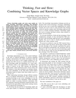 Thinking, Fast and Slow: Combining Vector Spaces and Knowledge Graphs