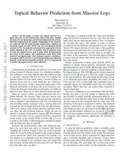 Topical Behavior Prediction from Massive Logs