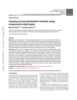 Jumping across biomedical contexts using compressive data fusion