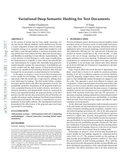 Variational Deep Semantic Hashing for Text Documents