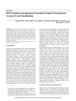 DNN Transfer Learning based Non-linear Feature Extraction for Acoustic
  Event Classification