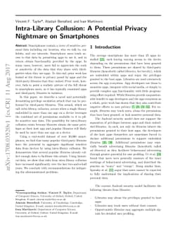 Intra-Library Collusion: A Potential Privacy Nightmare on Smartphones