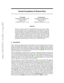 Neural Translation of Musical Style
