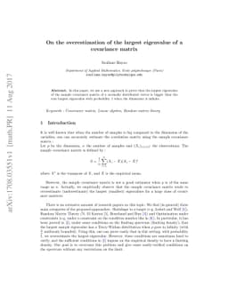 On the overestimation of the largest eigenvalue of a covariance matrix
