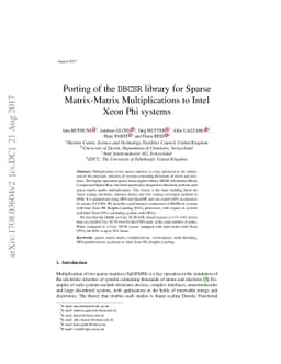 Porting of the DBCSR library for Sparse Matrix-Matrix Multiplications to
  Intel Xeon Phi systems