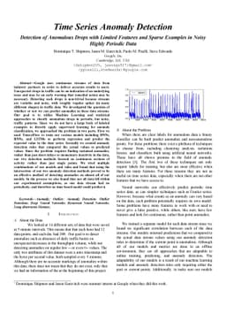 Time Series Anomaly Detection; Detection of anomalous drops with limited
  features and sparse examples in noisy highly periodic data