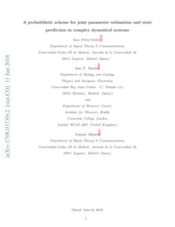 A probabilistic scheme for joint parameter estimation and state
  prediction in complex dynamical systems