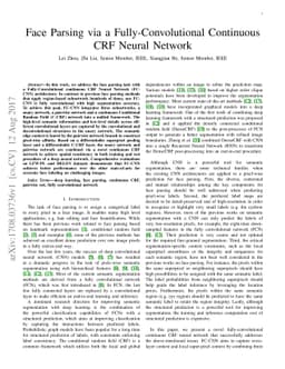 Face Parsing via a Fully-Convolutional Continuous CRF Neural Network