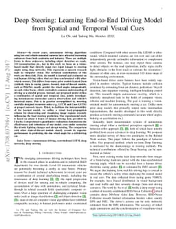Deep Steering: Learning End-to-End Driving Model from Spatial and
  Temporal Visual Cues