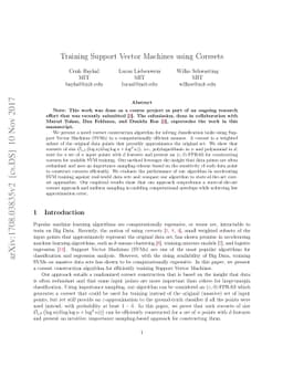 Training Support Vector Machines using Coresets