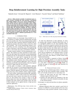 Deep Reinforcement Learning for High Precision Assembly Tasks