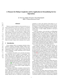 A Measure for Dialog Complexity and its Application in Streamlining
  Service Operations