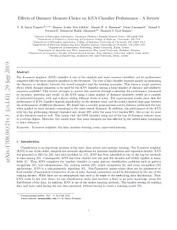 Distance and Similarity Measures Effect on the Performance of K-Nearest
  Neighbor Classifier -- A Review