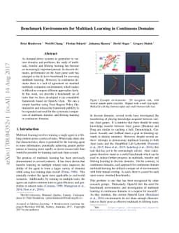 Benchmark Environments for Multitask Learning in Continuous Domains
