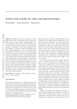 Artistic style transfer for videos and spherical images