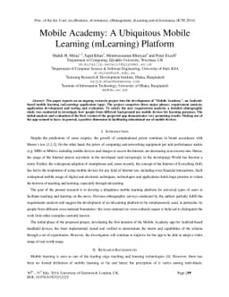 Mobile Academy: A Ubiquitous Mobile Learning (mLearning) Platform