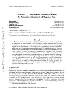 DeepFaceLIFT: Interpretable Personalized Models for Automatic Estimation
  of Self-Reported Pain