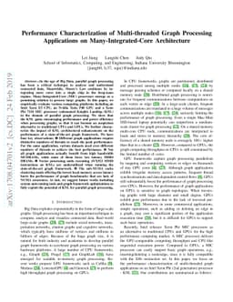 Performance Characterization of Multi-threaded Graph Processing
  Applications on Intel Many-Integrated-Core Architecture