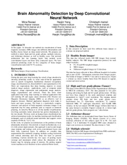 Brain Abnormality Detection by Deep Convolutional Neural Network