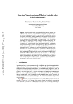 Learning Musical Relations using Gated Autoencoders