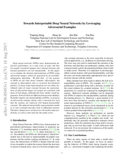 Towards Interpretable Deep Neural Networks by Leveraging Adversarial
  Examples