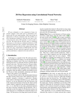 3D Pose Regression using Convolutional Neural Networks