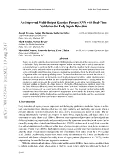 An Improved Multi-Output Gaussian Process RNN with Real-Time Validation
  for Early Sepsis Detection