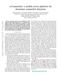 e-Counterfeit: a mobile-server platform for document counterfeit
  detection