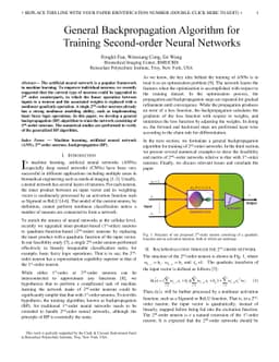 General Backpropagation Algorithm for Training Second-order Neural
  Networks