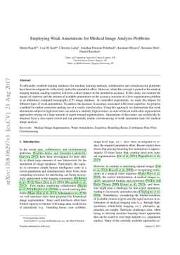 Employing Weak Annotations for Medical Image Analysis Problems
