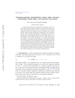 Nonparametric regression using deep neural networks with ReLU activation
  function