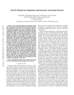 VIGAN: Missing View Imputation with Generative Adversarial Networks