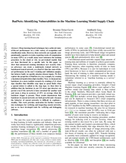 BadNets: Identifying Vulnerabilities in the Machine Learning Model
  Supply Chain